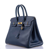 Hermes Birkin 35 Blue Saphire Ardennes leather Gold Hardware - Z Circle