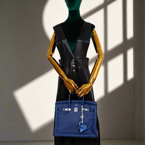 Hermes Birkin 35 Blue Saphire Taurillon Novillo leather Palladium Hardware