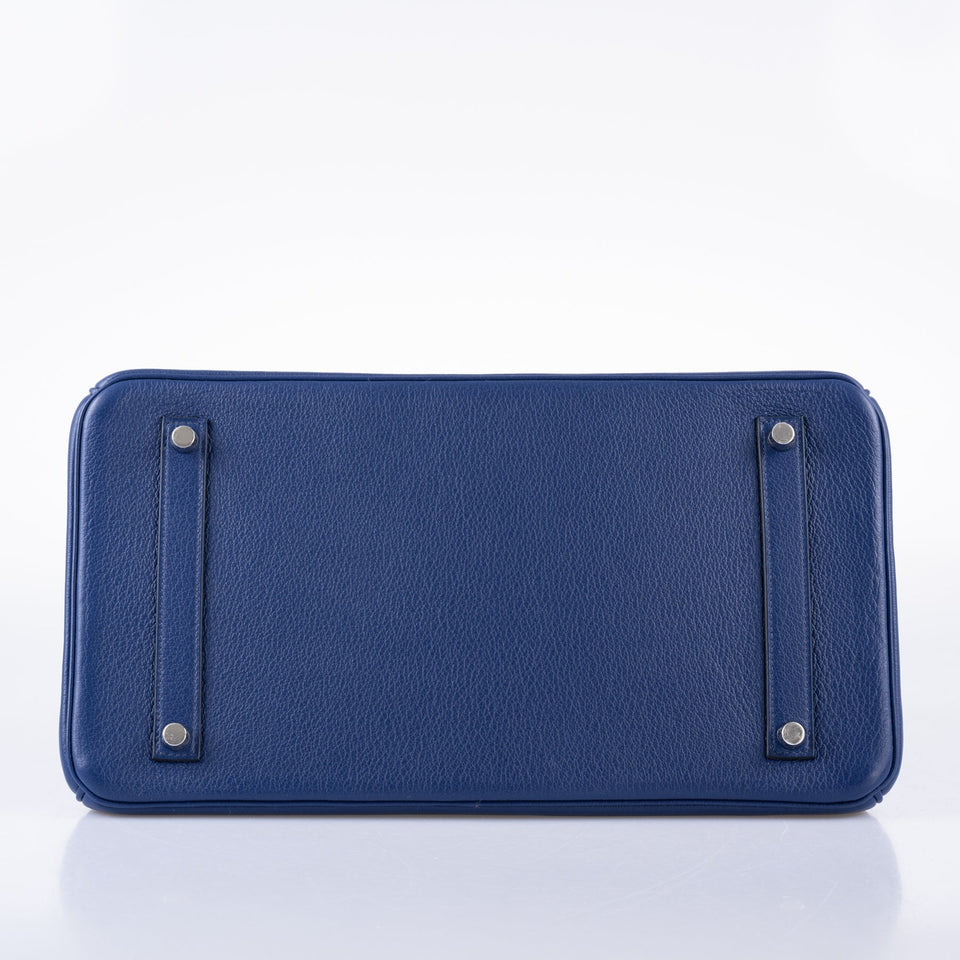 Hermes Birkin 35 Blue Saphire Taurillon Novillo leather Palladium Hardware