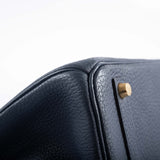 Hermes Birkin 35 Blue Sapphire Ardennes leather Gold Hardware