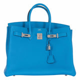 Hermes Birkin 35 Blue Zanzibar Togo Palladium Hardware