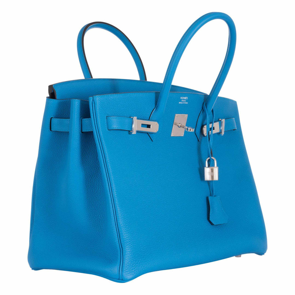 Hermes Birkin 35 Blue Zanzibar Togo Palladium Hardware