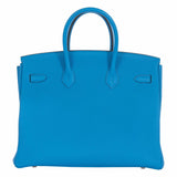 Hermes Birkin 35 Blue Zanzibar Togo Palladium Hardware