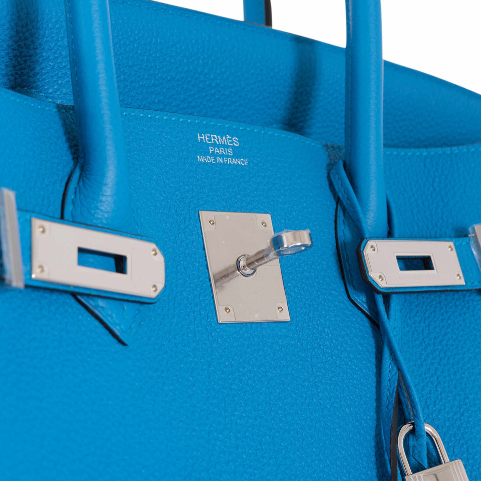 Hermes Birkin 35 Blue Zanzibar Togo Palladium Hardware
