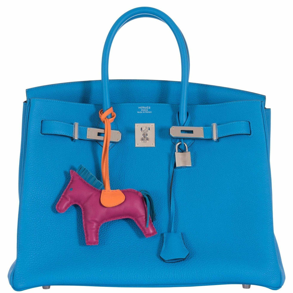 Hermes Birkin 35 Blue Zanzibar Togo Palladium Hardware