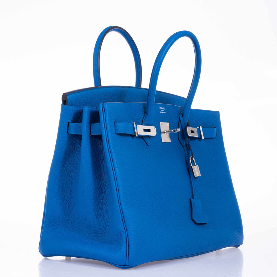 Hermes Birkin 35 Blue Zellige Togo Palladium Hardware