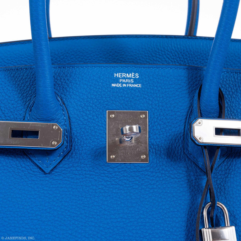 Hermes Birkin 35 Blue Zellige Togo Palladium Hardware