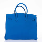 Hermes Birkin 35 Blue Zellige Togo Palladium Hardware