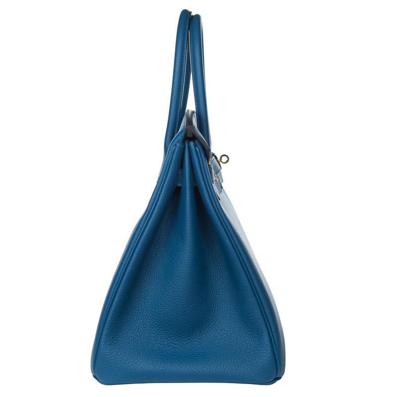 Hermes Birkin 35 Blue de Galice Gold Hardware