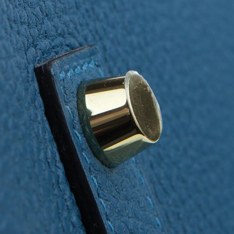 Hermes Birkin 35 Blue de Galice Gold Hardware