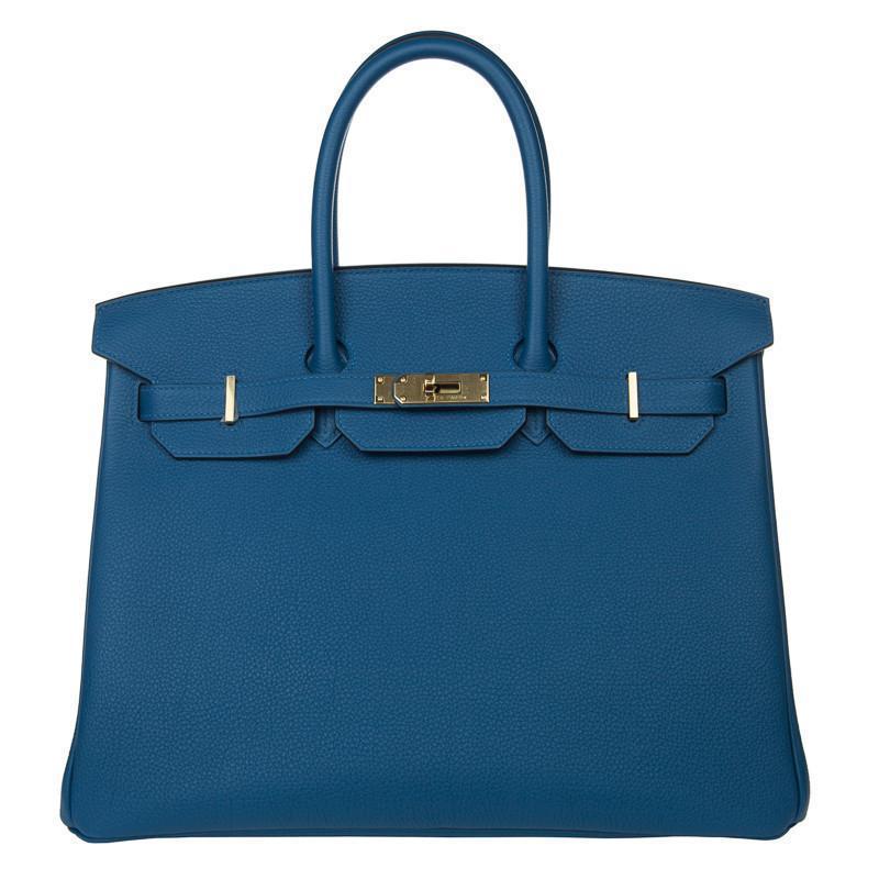 Hermes Birkin 35 Blue de Galice Gold Hardware