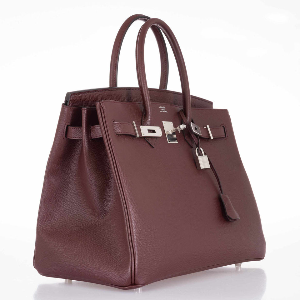 Hermes Birkin 35 Bordeaux Epsom Palladium Hardware