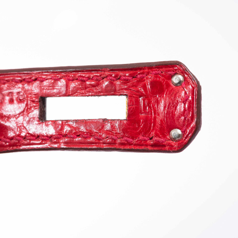Hermes Birkin 35 Braise Porosus Crocodile Palladium Hardware