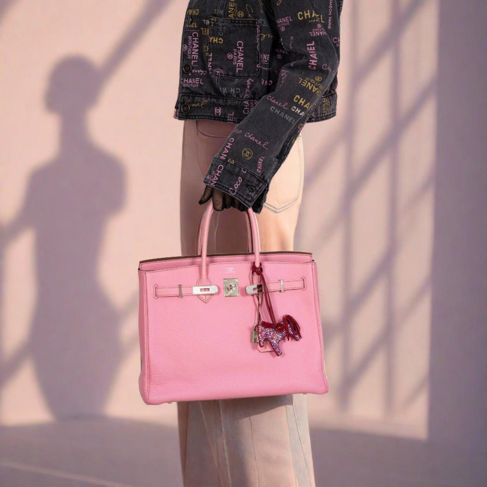 Hermes Birkin 35 Bubblegum 5P Pink Togo Palladium Hardware