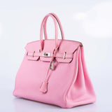 Hermes Birkin 35 Bubblegum 5P Pink Togo Palladium Hardware