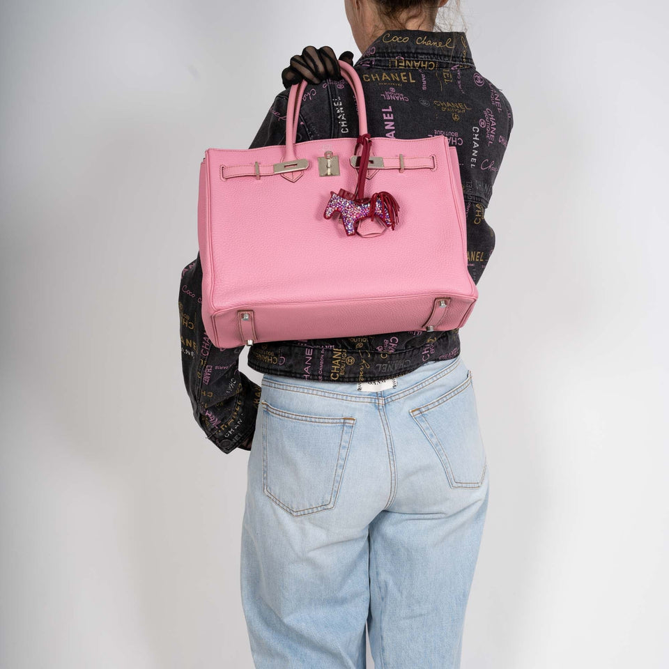 Hermes Birkin 35 Bubblegum 5P Pink Togo Palladium Hardware