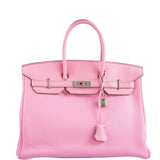 Hermes Birkin 35 Bubblegum 5P Pink Togo Palladium Hardware