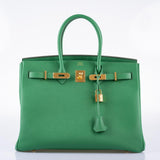 Hermes Birkin 35 Cactus Epsom Gold Hardware