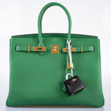 Hermes Birkin 35 Cactus Epsom Gold Hardware