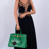 Hermes Birkin 35 Cactus Matte Alligator Gold Hardware