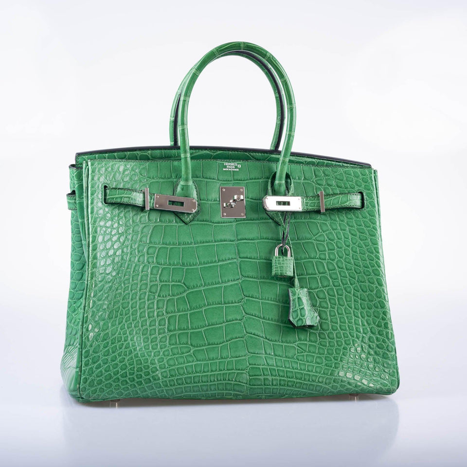Hermes Birkin 35 Cactus Matte Alligator Palladium Hardware