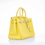 Hermes Birkin 35 Candy Collection Lime Epsom & Gris Perle Palladium Hardware - Limited