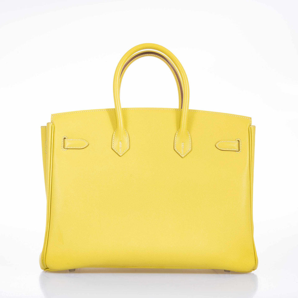 Hermes Birkin 35 Candy Collection Lime Epsom & Gris Perle Palladium Hardware - Limited