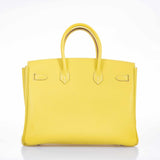 Hermes Birkin 35 Candy Collection Lime Epsom & Gris Perle Palladium Hardware - Limited