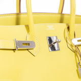 Hermes Birkin 35 Candy Collection Lime Epsom & Gris Perle Palladium Hardware - Limited