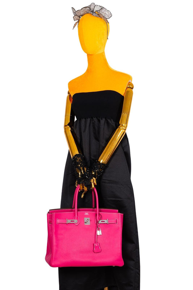 Hermes Birkin 35 Candy Collection Rose Tyrien and Rubis Epsom Palladium Hardware