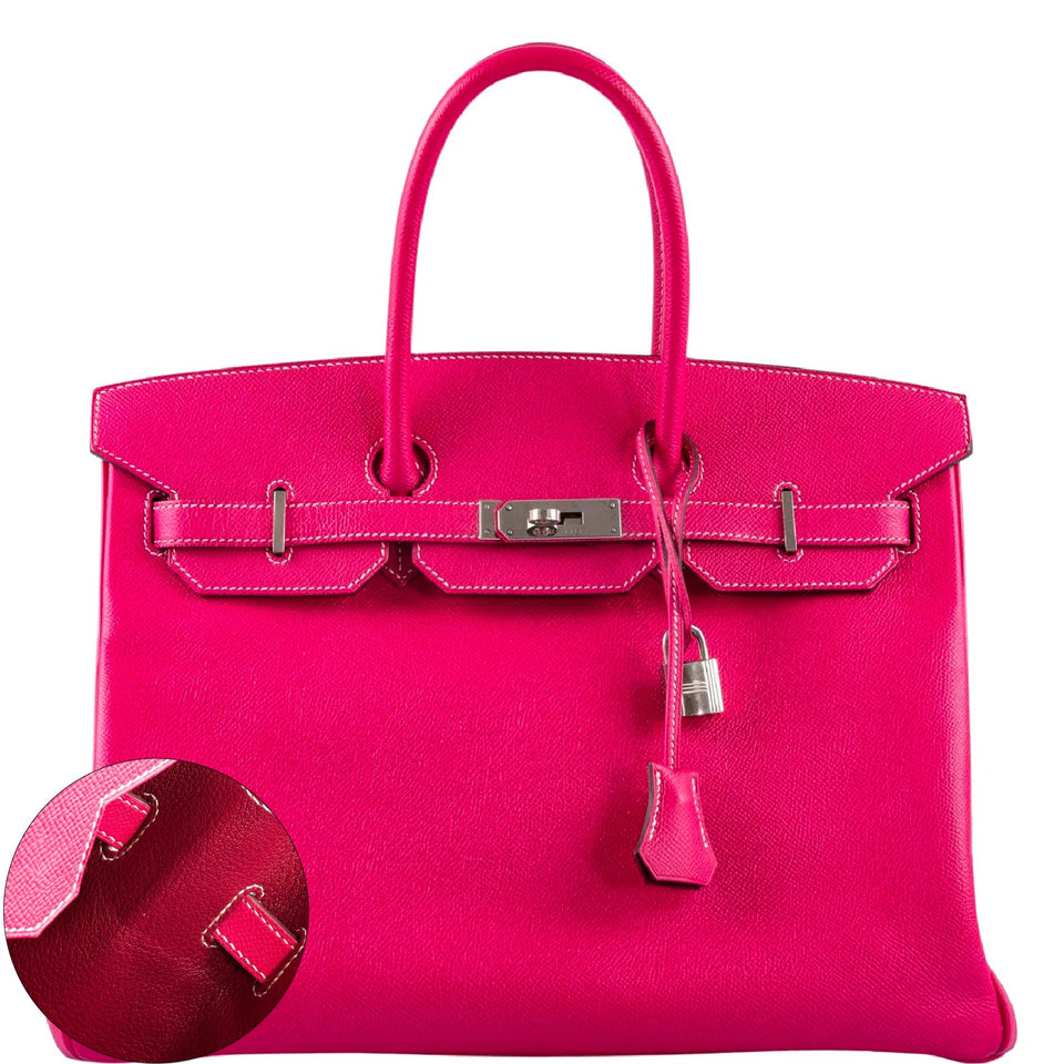Hermes Birkin 35 Candy Collection Rose Tyrien and Rubis Epsom Palladium Hardware