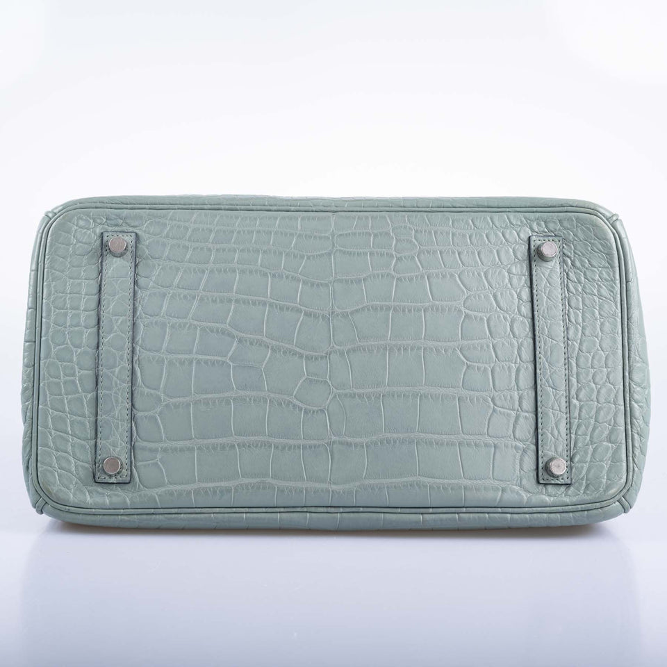 Hermes Birkin 35 Ciel Matte Alligator Palladium Hardware
