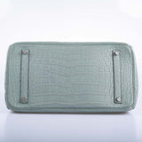 Hermes Birkin 35 Ciel Matte Alligator Palladium Hardware