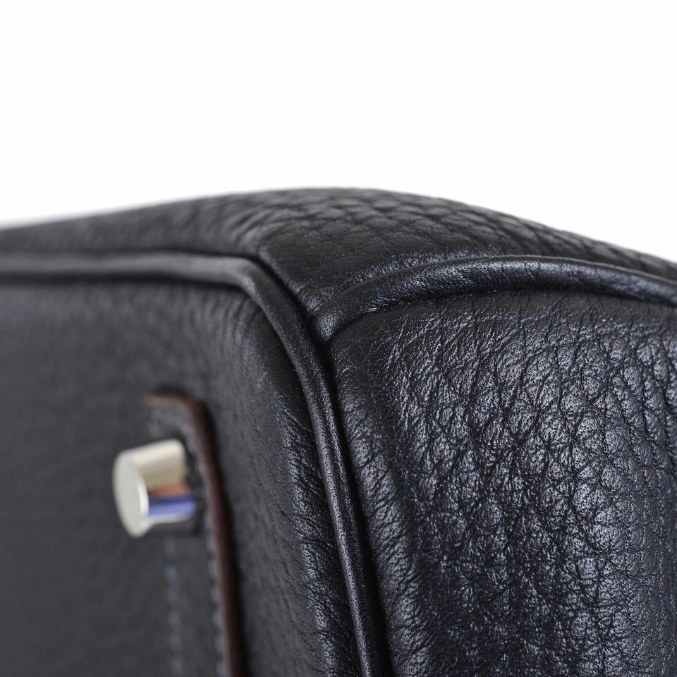 Hermes Birkin 35 Club Black, Indigo & Barenia Palladium Hardware