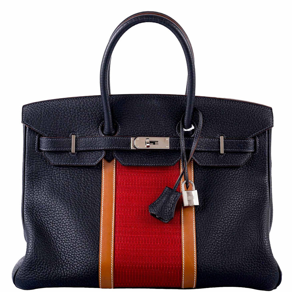 Hermes Birkin 35 Club Black, Indigo & Barenia Palladium Hardware