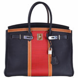 Hermes Birkin 35 Club Indigo And Barenia Combo Black Palladium Hardware