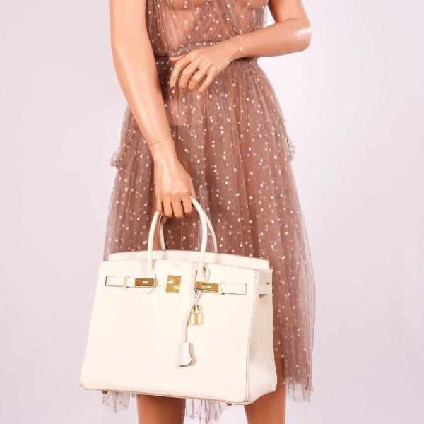 Hermes Birkin 35 Craie Epsom Gold Hardware