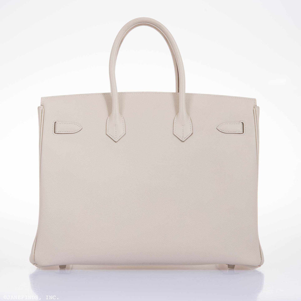 Hermes Birkin 35 Craie Epsom Palladium Hardware
