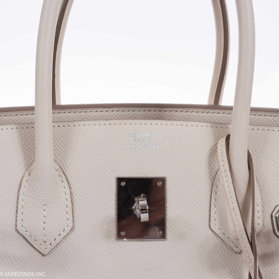 Hermes Birkin 35 Craie Epsom Palladium Hardware