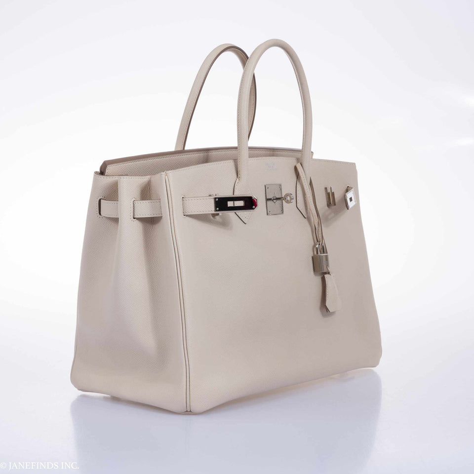 Hermes Birkin 35 Craie Epsom Palladium Hardware