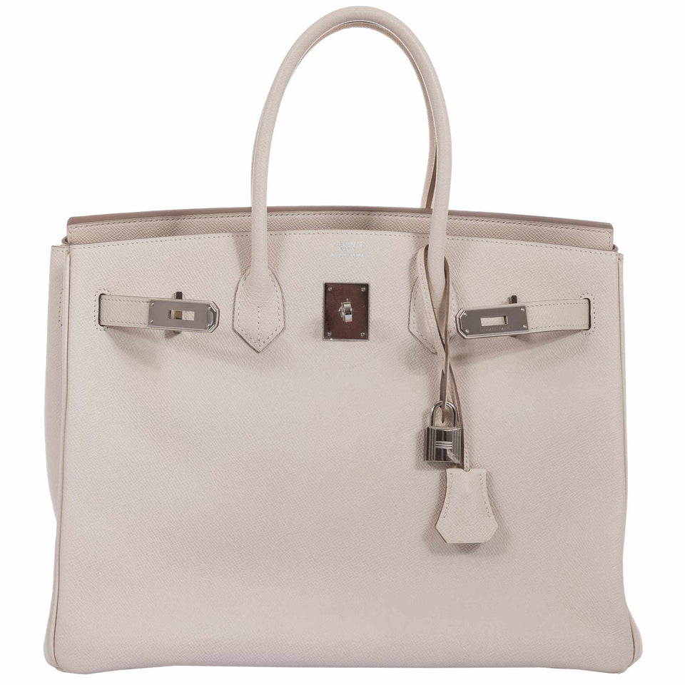 Hermes Birkin 35 Craie Epsom Palladium Hardware