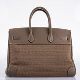 Hermes Birkin 35 Crinoline & Etoupe Clemence with Palladium Hardware