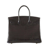 HermesBirkin 35 Crocodile Bag Black GHW