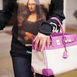 Hermes Birkin 35 Cyclamen Toile And Epsom Gold Hardware * Rare