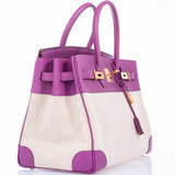 Hermes Birkin 35 Cyclamen Toile And Epsom Gold Hardware * Rare