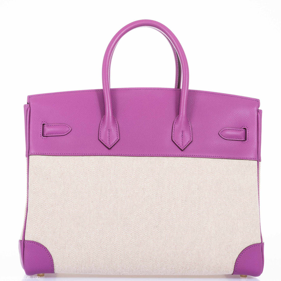 Hermes Birkin 35 Cyclamen Toile And Epsom Gold Hardware * Rare