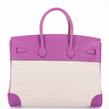 Hermes Birkin 35 Cyclamen Toile And Epsom Gold Hardware * Rare