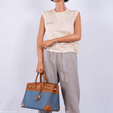 Hermes Birkin 35 Denim & Barenia Gold Hardware - Square B