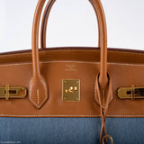 Hermes Birkin 35 Denim & Barenia Gold Hardware - Square B