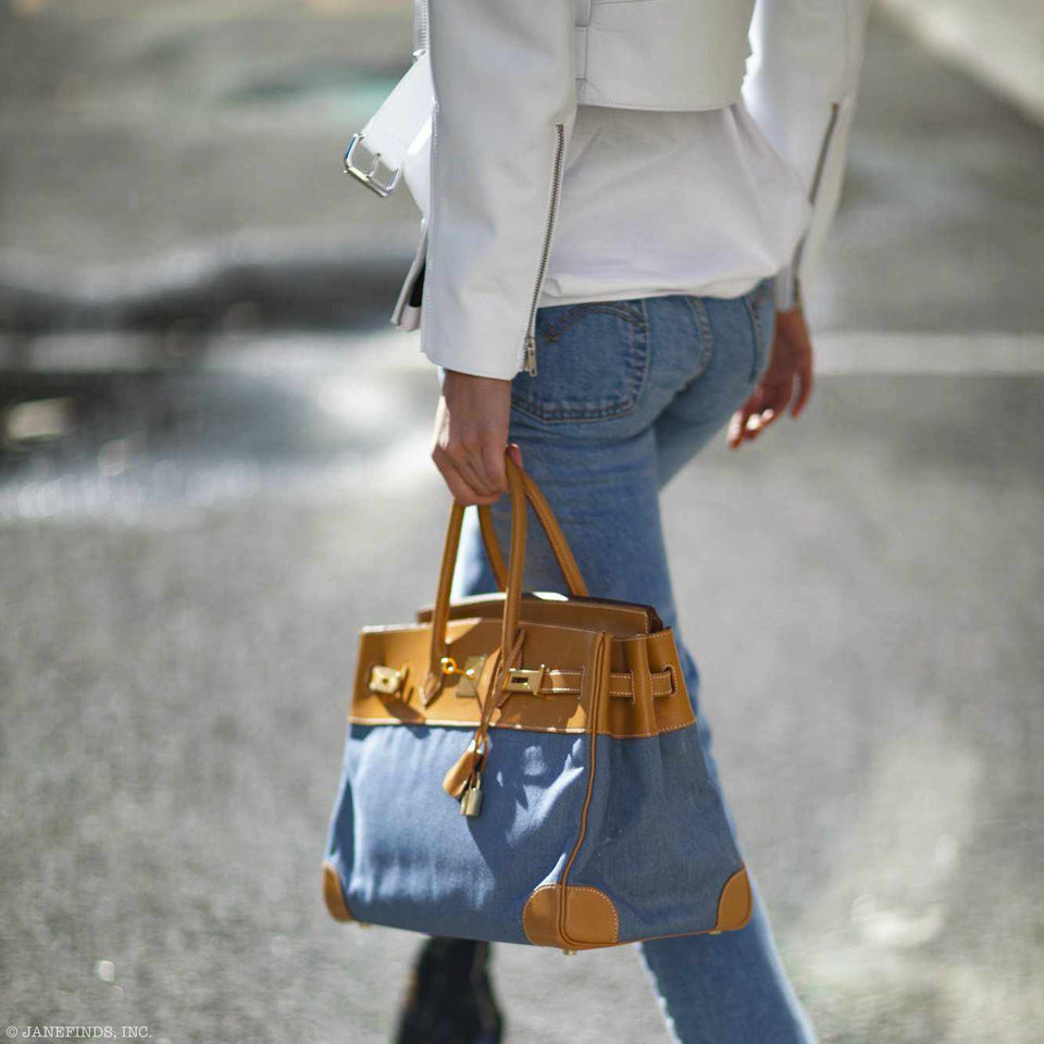 Hermes Birkin 35 Denim & Vache Naturelle Gold Hardware - Limited Edition